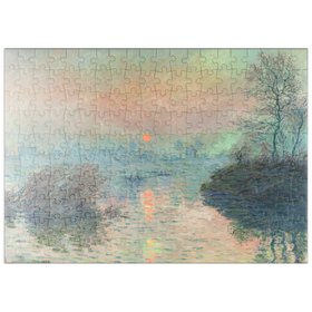 Darstellung des Puzzle Motivs Sun setting on the Seine at Lavacourt (1880) Claude Monet - Puzzleteile: 200