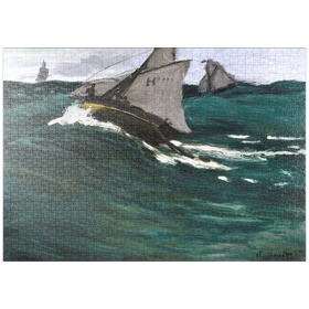 Darstellung des Puzzle Motivs The Green Wave (1866-1867) by Claude Monet - Puzzleteile: 1000