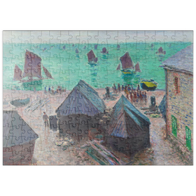 Darstellung des Puzzle-Motivs The Departure of the Boats, Étretat (1885) by Claude Monet – Puzzleteile: 200