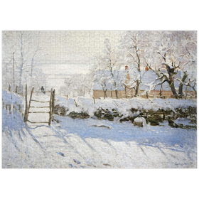 Darstellung des Puzzle Motivs Claude Monet's The Magpie (1868-1869) - Puzzleteile: 1000
