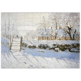 Darstellung des Puzzle Motivs Claude Monet's The Magpie (1868-1869) - Puzzleteile: 100