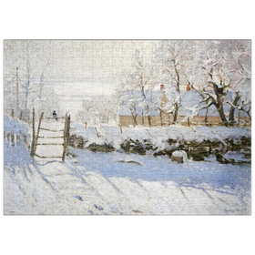 Darstellung des Puzzle-Motivs Claude Monet's The Magpie (1868-1869) – Puzzleteile: 500