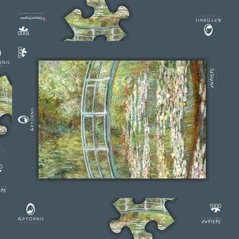 Bridge over a Pond of Water Lilies by Claude Monet 1000 Puzzle Schachtel 3D Modell