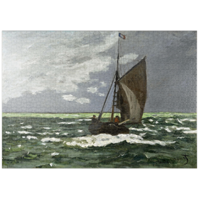 Darstellung des Puzzle Motivs Claude Monet's Seascape, Storm (1866) - Puzzleteile: 1000