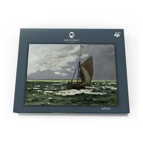 Claude Monet's Seascape, Storm (1866) 100 Puzzle Schachtel Ansicht3
