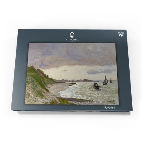 Claude Monet's The Seashore at Sainte-Adresse (1864) 1000 Puzzle Schachtel Ansicht3