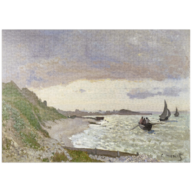 Darstellung des Puzzle-Motivs Claude Monet's The Seashore at Sainte-Adresse (1864) – Puzzleteile: 1000