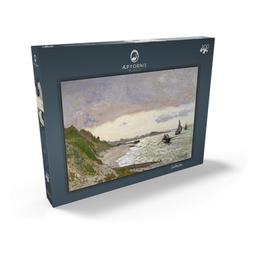 Claude Monet's The Seashore at Sainte-Adresse (1864) 100 Puzzle Schachtel Ansicht2