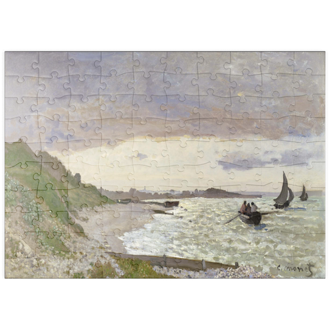 puzzleplate Claude Monet's The Seashore at Sainte-Adresse (1864) 100 Puzzle