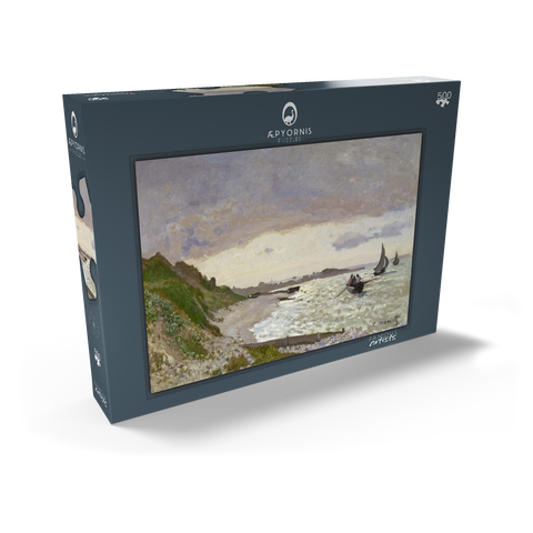 Claude Monet's The Seashore at Sainte-Adresse (1864) 500 Puzzle Schachtel Ansicht2