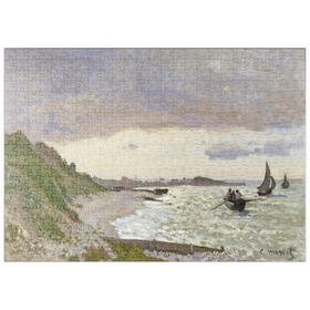 Darstellung des Puzzle Motivs Claude Monet's The Seashore at Sainte-Adresse (1864) - Puzzleteile: 500
