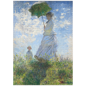 Darstellung des Puzzle Motivs Woman with a Parasol, Madame Monet and Her Son (1875) by Claude Monet - Puzzleteile: 1000