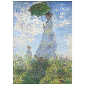 Darstellung des Puzzle-Motivs Woman with a Parasol, Madame Monet and Her Son (1875) by Claude Monet – Puzzleteile: 500