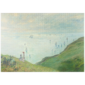 Darstellung des Puzzle-Motivs Cliffs at Pourville (1882) by Claude Monet – Puzzleteile: 1000