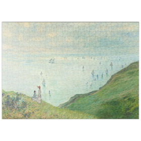 Darstellung des Puzzle-Motivs Cliffs at Pourville (1882) by Claude Monet – Puzzleteile: 500