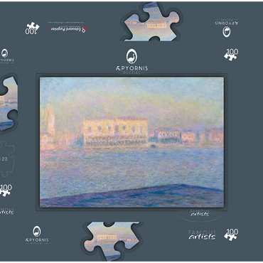 The Doge's Palace Seen from San Giorgio Maggiore (1908) by Claude Monet 100 Puzzle Schachtel 3D Modell