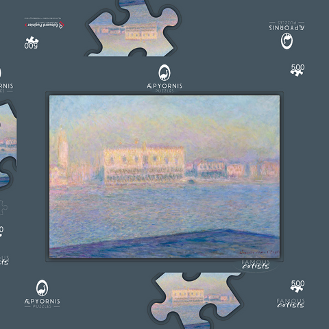 The Doge's Palace Seen from San Giorgio Maggiore (1908) by Claude Monet 500 Puzzle Schachtel 3D Modell