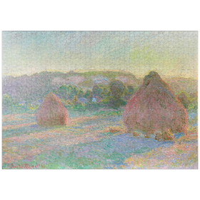 Darstellung des Puzzle-Motivs Stacks of Wheat, End of Summer (1890-1891) by Claude Monet – Puzzleteile: 1000