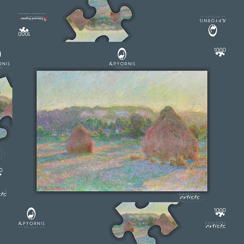 Stacks of Wheat, End of Summer (1890–1891) by Claude Monet 1000 Puzzle Schachtel 3D Modell