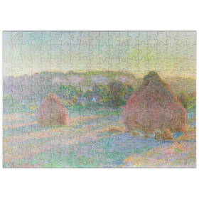 Darstellung des Puzzle-Motivs Stacks of Wheat, End of Summer (1890-1891) by Claude Monet – Puzzleteile: 200
