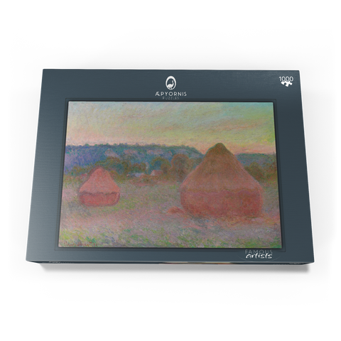 Haystacks, End of Day, Autumn (1890–1891) by Claude Monet 1000 Puzzle Schachtel Ansicht3