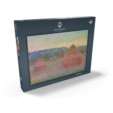 Haystacks, End of Day, Autumn (1890–1891) by Claude Monet 100 Puzzle Schachtel Ansicht2