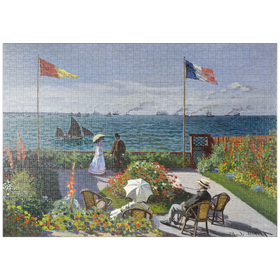 Darstellung des Puzzle-Motivs Garden at Sainte-Adresse by Claude Monet – Puzzleteile: 1000
