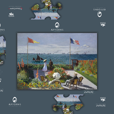 Garden at Sainte-Adresse by Claude Monet 1000 Puzzle Schachtel 3D Modell