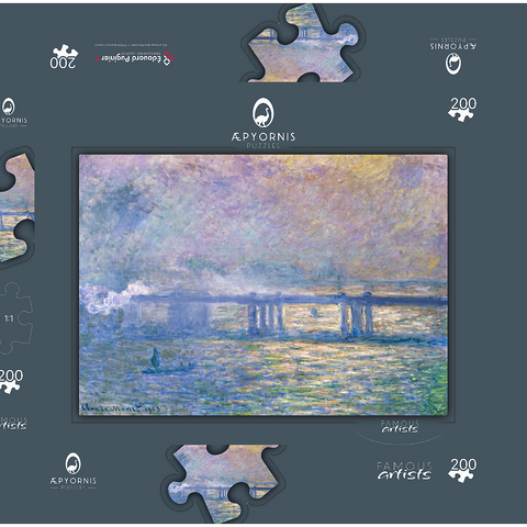 Claude Monet's Charing Cross Bridge (1903) 200 Puzzle Schachtel 3D Modell