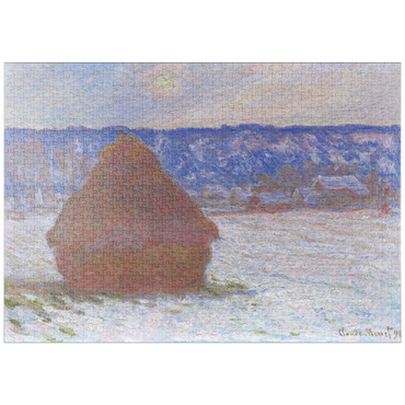 puzzleplate Stack of Wheat, Snow Effect, Overcast Day (1890–1891) by Claude Monet 1000 Puzzle