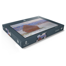 Darstellung des Puzzle Motivs Stack of Wheat, Snow Effect, Overcast Day (1890-1891) by Claude Monet - Puzzleteile: 100