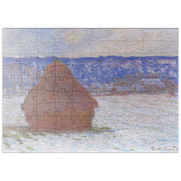 puzzleplate Stack of Wheat, Snow Effect, Overcast Day (1890–1891) by Claude Monet 100 Puzzle
