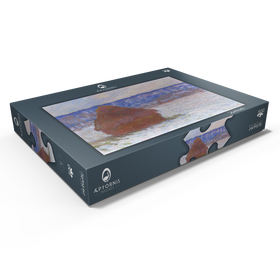 Darstellung des Puzzle Motivs Stack of Wheat, Snow Effect, Overcast Day (1890-1891) by Claude Monet - Puzzleteile: 500