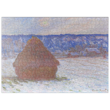 puzzleplate Stack of Wheat, Snow Effect, Overcast Day (1890–1891) by Claude Monet 500 Puzzle