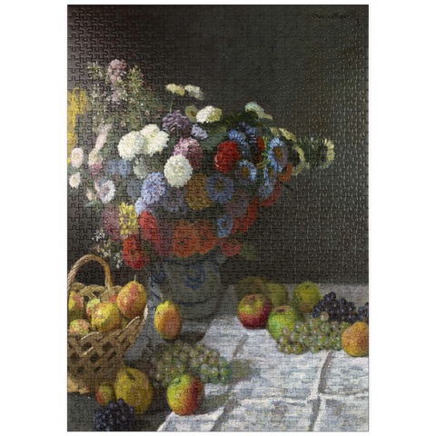 puzzleplate Still Life with Flowers and Fruit (1869) by Claude Monet 1000 Puzzle