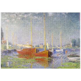 Darstellung des Puzzle Motivs Claude Monet's Red Boats at Argenteuil (1875) - Puzzleteile: 1000