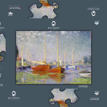 Claude Monet's Red Boats at Argenteuil (1875) 500 Puzzle Schachtel 3D Modell