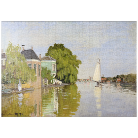 Darstellung des Puzzle Motivs Houses on the Achterzaan (1871) by Claude Monet - Puzzleteile: 1000