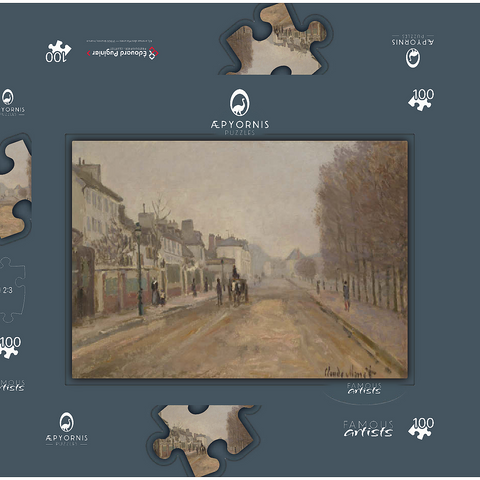 Boulevard Héloise, Argenteuil (1872) by Claude Monet 100 Puzzle Schachtel 3D Modell