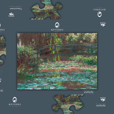 Water Lily Pond (1900) by Claude Monet 1000 Puzzle Schachtel 3D Modell