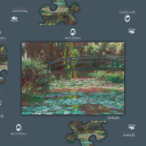 Water Lily Pond (1900) by Claude Monet 1000 Puzzle Schachtel 3D Modell