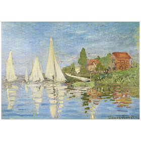 Darstellung des Puzzle-Motivs Claude Monet's Regattas at Argenteuil (1872) – Puzzleteile: 1000