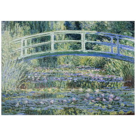 Darstellung des Puzzle Motivs Claude Monet's Water Lilies and Japanese Bridge (1899) - Puzzleteile: 1000