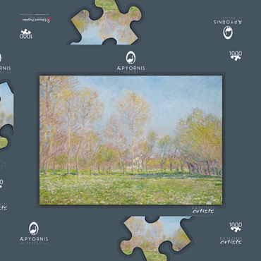 Claude Monet's Spring in Giverny (1890) 1000 Puzzle Schachtel 3D Modell