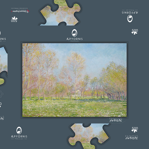 Claude Monet's Spring in Giverny (1890) 500 Puzzle Schachtel 3D Modell