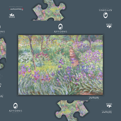 The Artist’s Garden in Giverny (1900) by Claude Monet 1000 Puzzle Schachtel 3D Modell