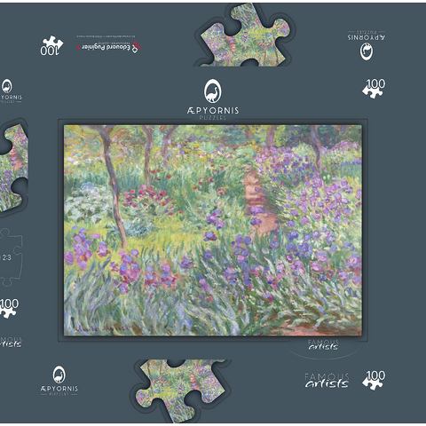 The Artist’s Garden in Giverny (1900) by Claude Monet 100 Puzzle Schachtel 3D Modell