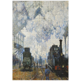Darstellung des Puzzle-Motivs Claude Monet's Arrival of the Normandy Train (1877) – Puzzleteile: 1000