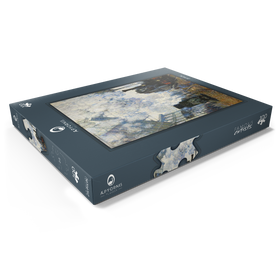 Darstellung des Puzzle Motivs Claude Monet's Arrival of the Normandy Train (1877) - Puzzleteile: 100