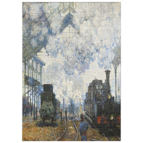 Darstellung des Puzzle Motivs Claude Monet's Arrival of the Normandy Train (1877) - Puzzleteile: 100